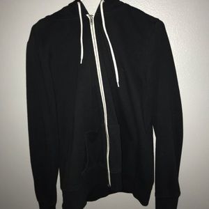 black zip up hoodie